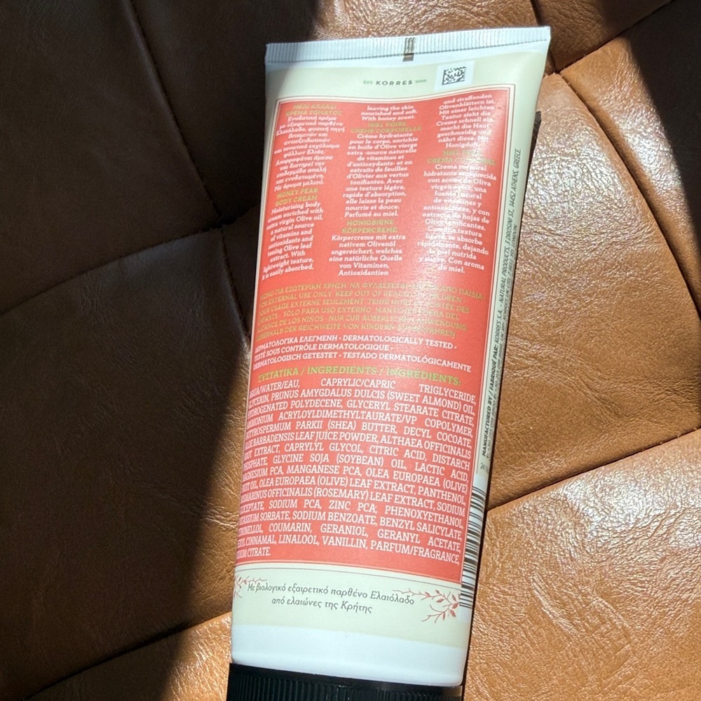 KORRES Pure Greek Olive Body Cream Honey Pear NEW! - Picture 5 of 5